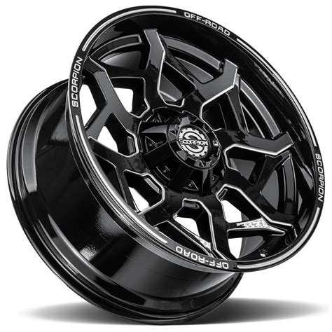 Scorpion Wheels Venom Black Milled Off Road Rims Sc