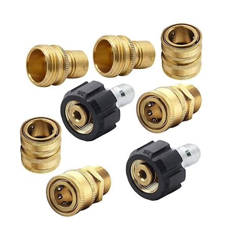 8pcs Pressure Washer Adapter Set M22 Swivel To 38 In Quick Connect 34 In