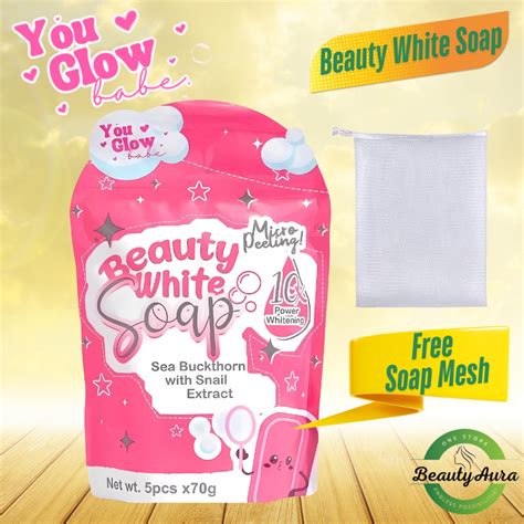 YOU GLOW BABE BEAUTY WHITE SOAP Micro Peeling 10x Power Whitening 5PCS BAR SOAP PER PACK FREE
