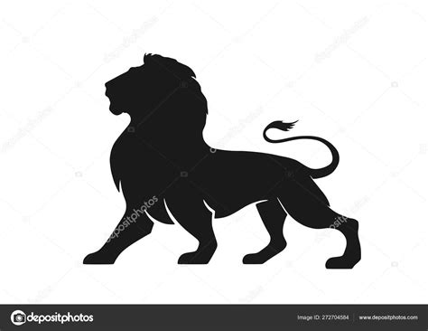 Lion Silhouette Icon Side View Symbol Of Courage Bravery And Power