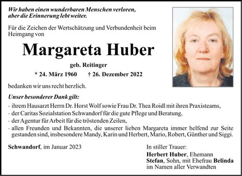 Traueranzeigen Von Margareta Huber Mittelbayerische Trauer