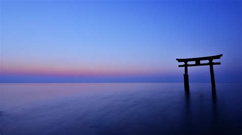 Structure Sunset Water Idyllic Purple Horizon Sea Belief Gate