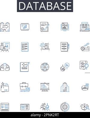 Information Organizing System Line Icons Collection Sorting