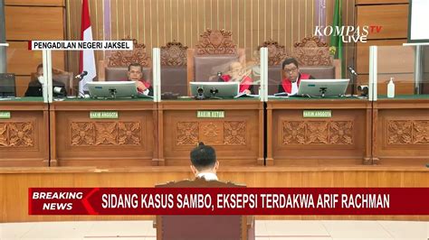 Hakim Beri Waktu Jaksa Untuk Tanggapi Eksepsi Sidang Arif Rachman