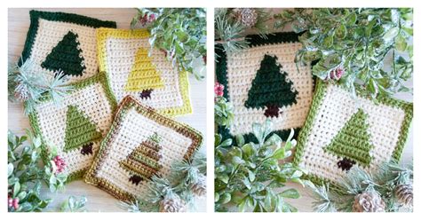 Christmas Tree Coaster Free Crochet Pattern