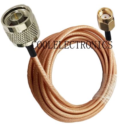 RG400 RP SMA Male To N Male Double Shielded Copper Braid RF Coaxial