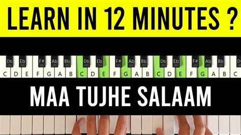 Maa Tujhe Salaam Piano Tutorial With Notes Easy Step By Step Keyboard