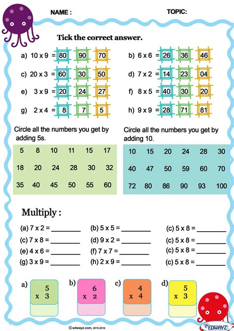 Free Printable Multiplication Worksheets For Grade 5