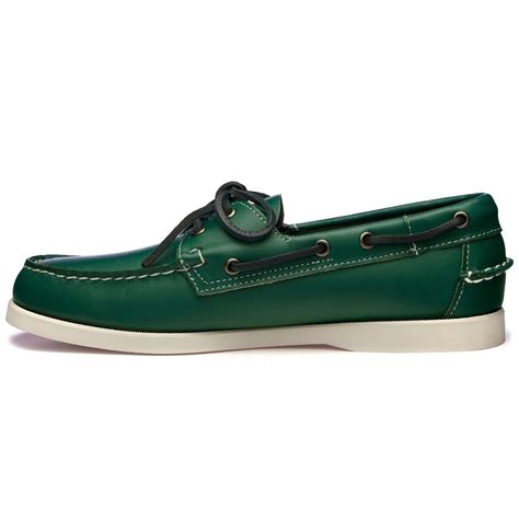 Chaussures Bateaux Sebago Homme Docksides Cuir Vert Portland