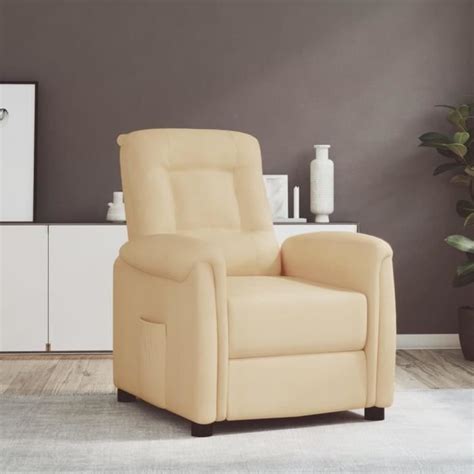 Ledivil Fauteuil Releveur Inclinable Cr Me Tissu Microfibre Hb A