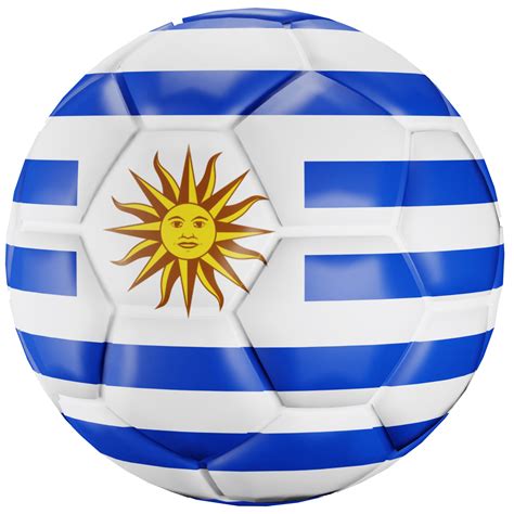 3D render soccer ball with Uruguay nation flag. 15714804 PNG