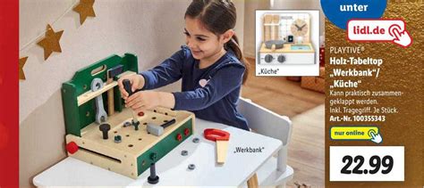 Playtive Holz tabletop werkbank Oder Küche Angebot bei Lidl