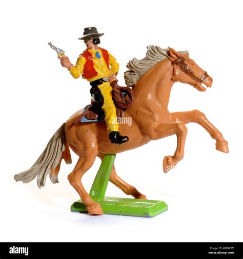 Retro Plastic Horse And Cowboy Toy Stock Photo Alamy