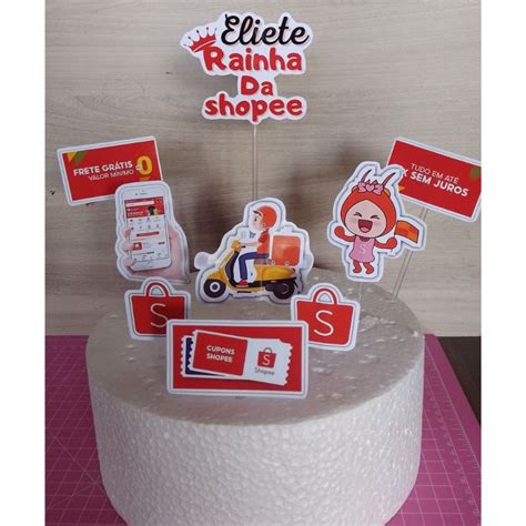 Topo Topper De Bolo Rainha Da Shopee Personalizado Nome Shopee Brasil