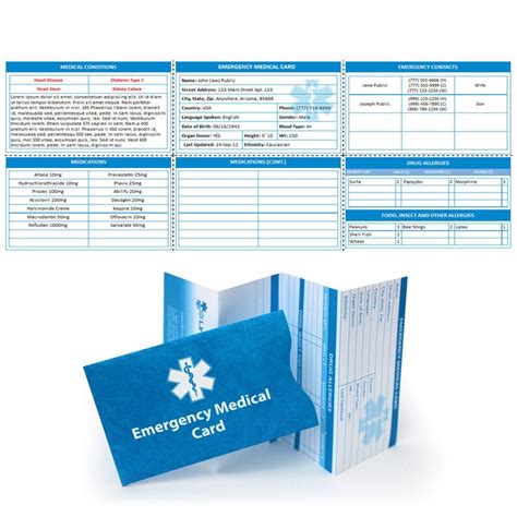 Pack Emergency Medical Cards Includes Protective Tyvek Etsy