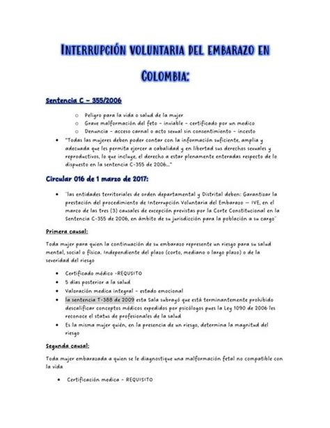 Interrupción voluntaria del embarazo en Colombia Aleja Huertas uDocz