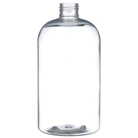 16 Oz Clear PET Boston Round Bottle 24 410 Neck Finish Round Base