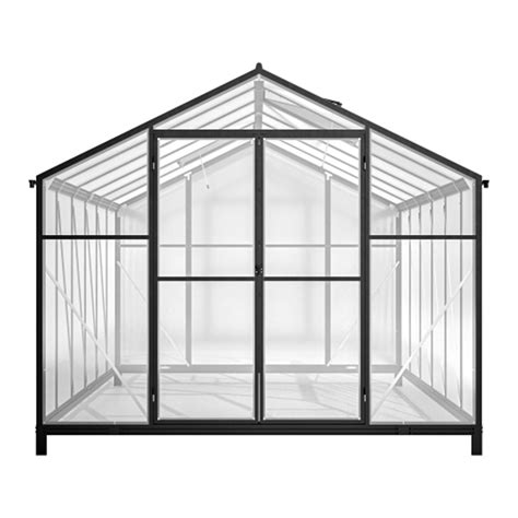 LALA & WONZ 8'x12' Heavy-Duty Polycarbonate Greenhouse - Double Doors