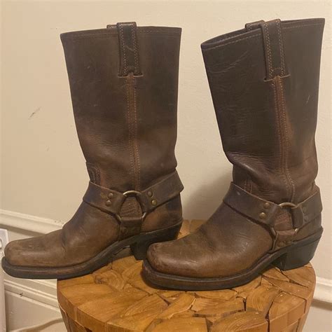 Original Frye Brown Leather Harness 12r Boots Gem