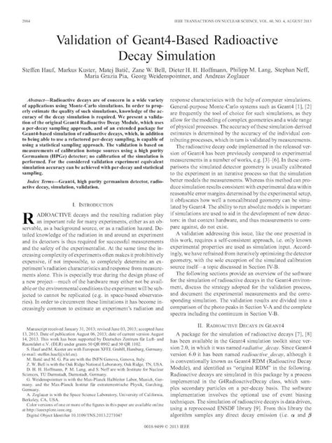 Pdf Validation Of Geant Based Radioactive Decay Simulation Dokumen