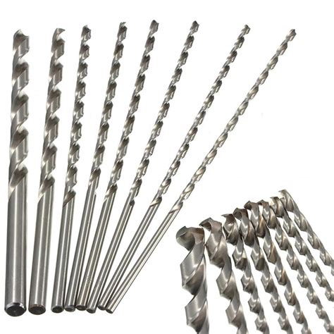 8pcs 200mm Extra Long Twist Drill Bits Straight Shank High Speed Steel