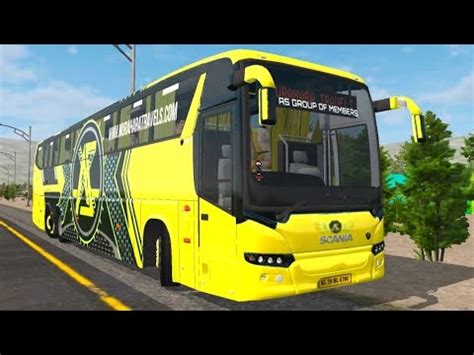 Murahara Travels Yellow Scania Metrolink Bus Livery For Bussid Cj