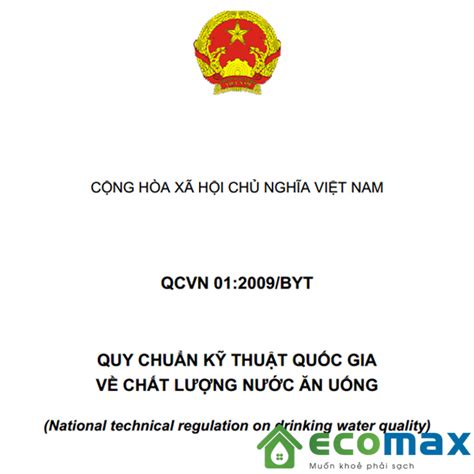 QCVN 01 2009 BYT Quy chuẩn Quốc gia về chất lượng nước ăn uống