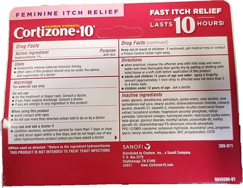 Cortizone 10 Maximum Strength Feminine Relief Anti Itch Creme 1 Oz Pack Of 2