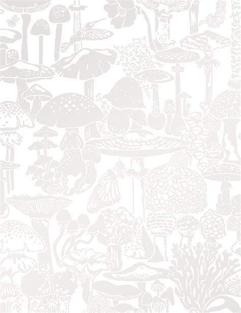 Mushroom City Designer Wallpaper by Aimée Wilder. Made in the USA.