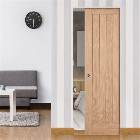 Belize Oak Absolute Evokit Single Pocket Doors Prefinished