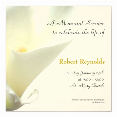 Memorial Service Invitation Wording - Collegio Sanlorenzo Template