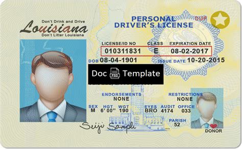 Louisiana Id Template