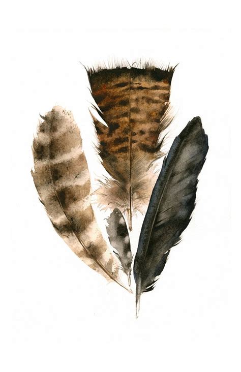 Watercolor Feather Feather Painting Feather Art Original Watercolor