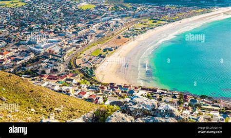 Fish Hoek Residential Neighborhood Viewed From The Top Of Mountain