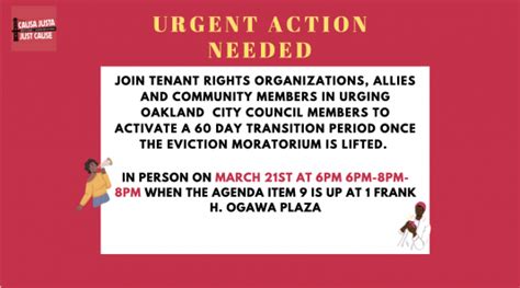 Today At 4pm Defend Oaklands Eviction Moratorium At City Hall