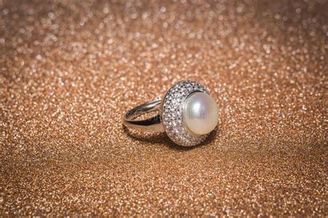 White Pearl Silver Ring stock photo. Image of jewelry - 159608942