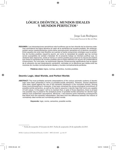 Lógica deóntica mundos ideales y mundos perfectos