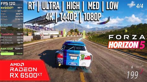 Rx 6500 Xt Forza Horizon 5 4k 1440p 1080p Rt Ultra High Medium Low Vlow Youtube