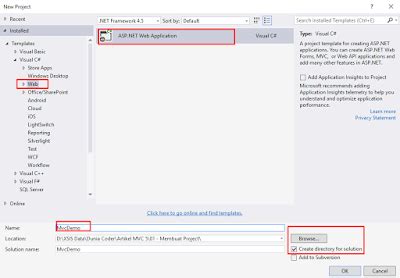 Kode Dot Net Asp Net Mvc Part Membuat Project Baru