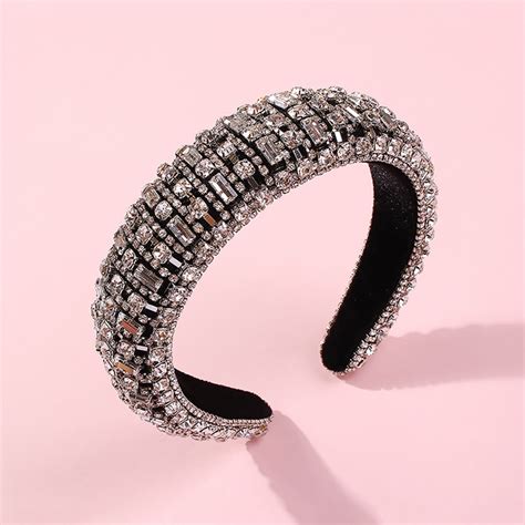 Gold Silver Color Full Crystal Hair Bands For Women Lady Luxury Shiny