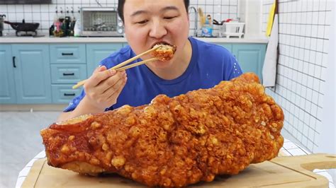 Crispy Pork Belly That Can Be Made At Home Crispy And Chewy So Satisfied Mukbang Youtube