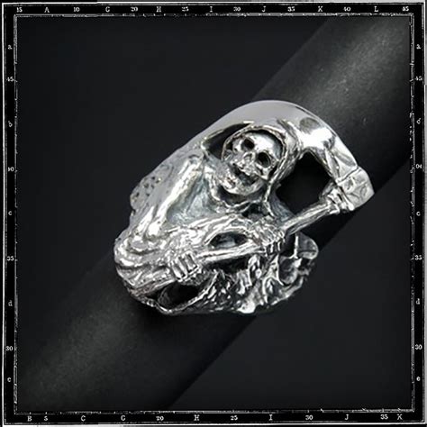 Large Grim Reaper Skull Ring - Crazy Pig Designs