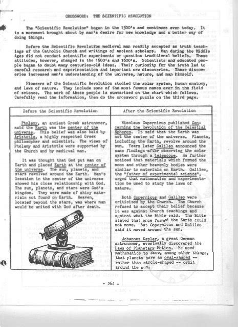 Crossword Scientific Revolution Worksheet Puzzle P 26 A B C Pdf