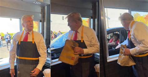 Donald Trump Flips Burgers And Takes Orders At Mcdonalds