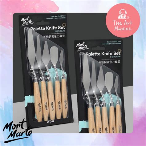 Ready Stock Mont Marte Signature Assorted Palette Knife Set Stainless