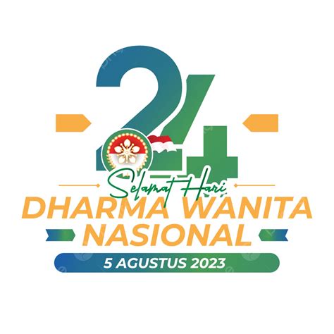 Gambar Ilustrasi Vektor Logo Hari Wanita Dharma Selamat 24 Tahun