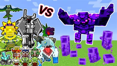 Ender Golem Vs Mowzie S Mobs Monsters In Minecraft Youtube