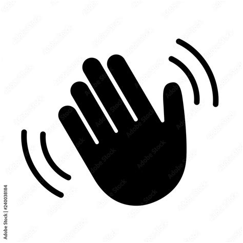 Hand hello wave sign Stock Vector | Adobe Stock