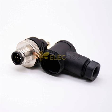 M12 Field Wireable Connector A Code Right Angle 5pin Male Non Shield