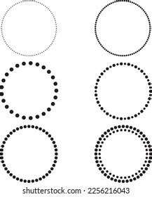 Dotted Circle Frame Set Dotted Circle Stock Vector Royalty Free